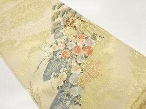 花車に松・雲模様織出し袋帯